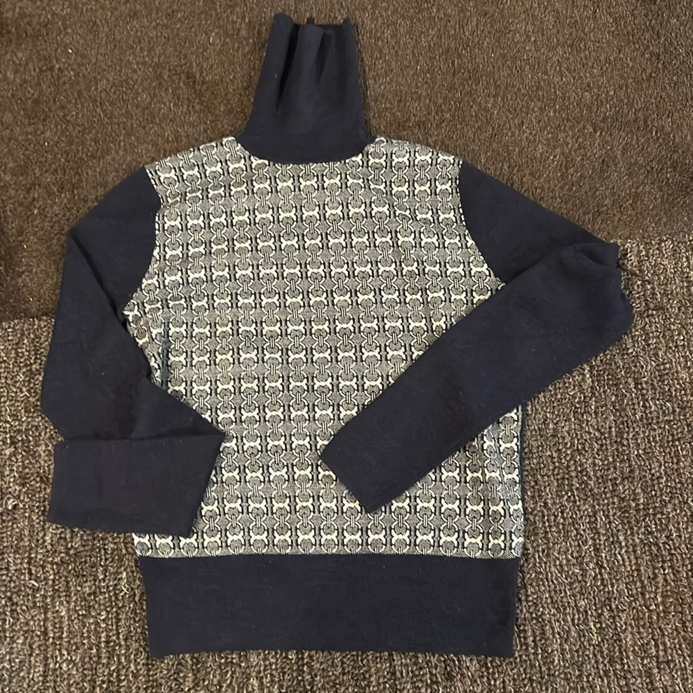 Tory Burch wool blend sweater with link print -small